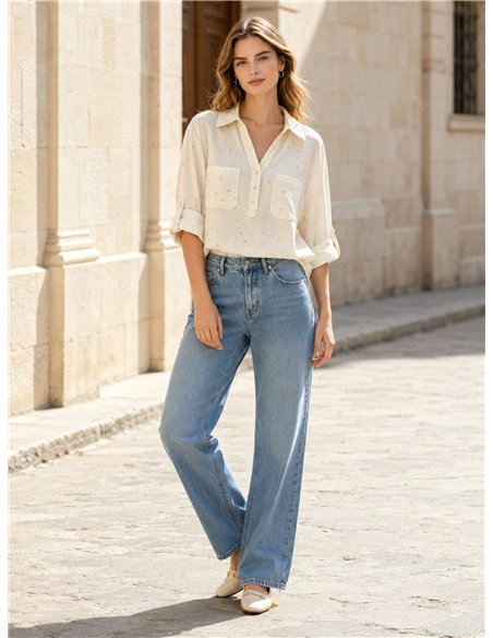 Blusa estrellas bolsillos