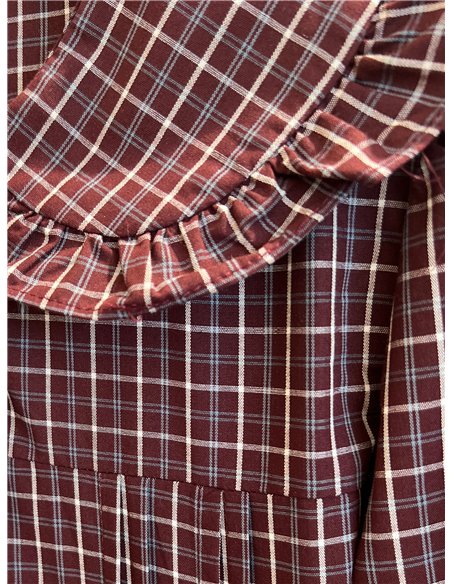 Camisa cuadros cuello bobo volante