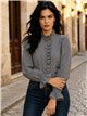Camicia a quadretti con volant centrale