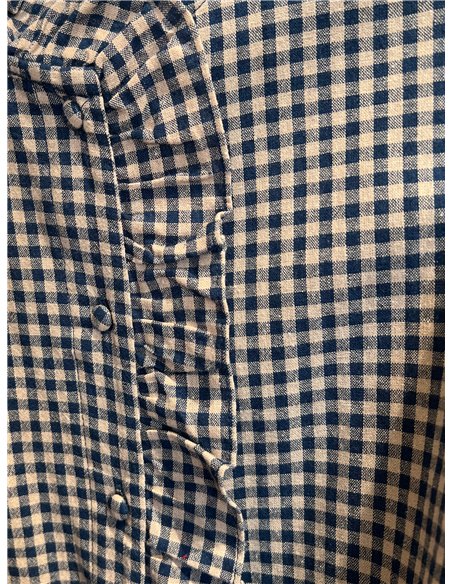 Camicia a quadretti con volant centrale