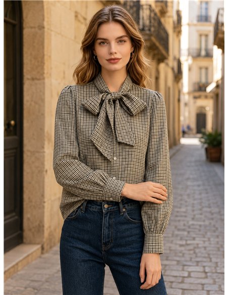 Blusa cuadros lazada