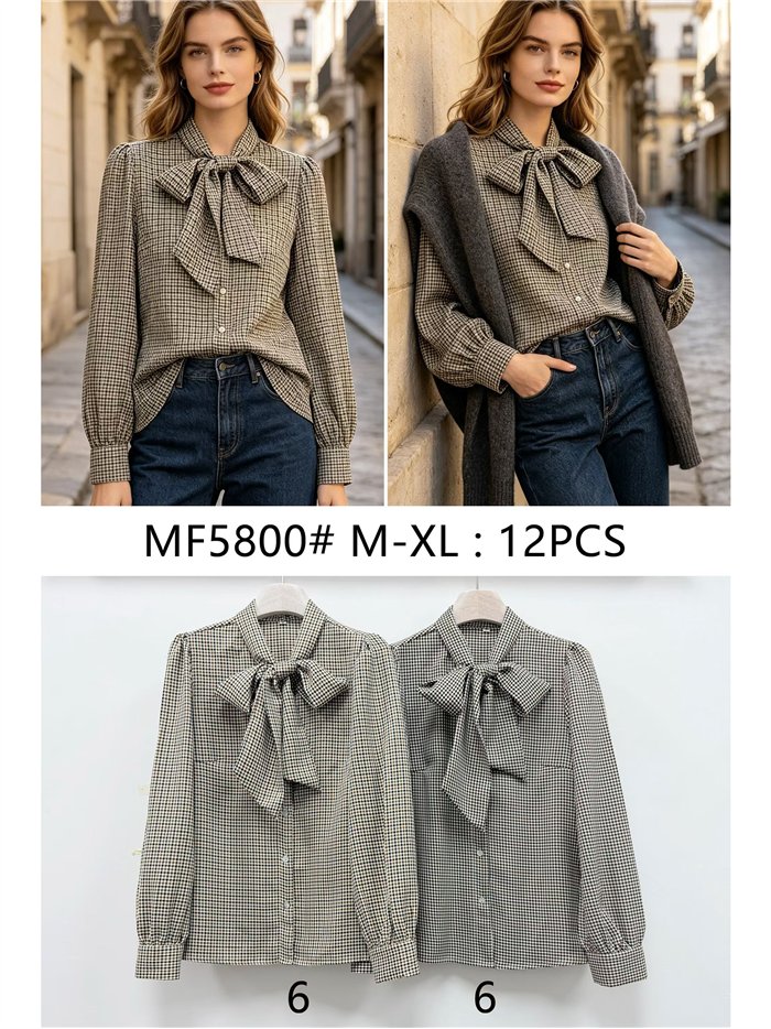 Blusa cuadros lazada