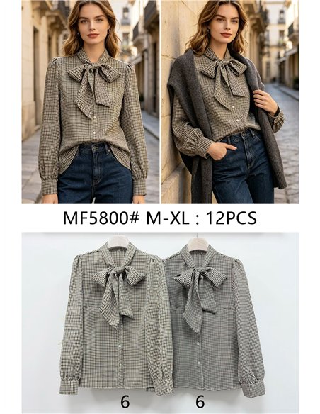 Blusa cuadros lazada