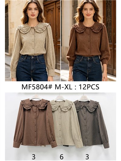 Camisa cuadros cuello bobo 2