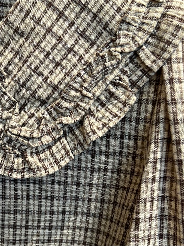 Camisa cuadros cuello bobo