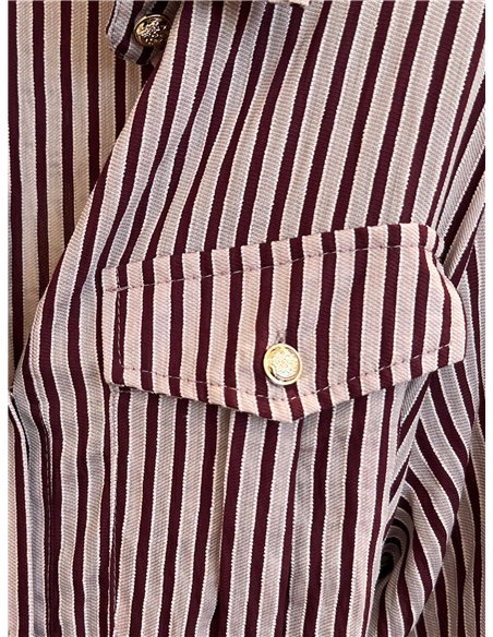 Vestido camisero rayas cinturón