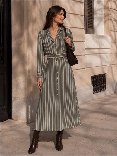 Vestido camisero rayas