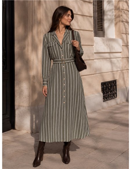 Vestido camisero rayas
