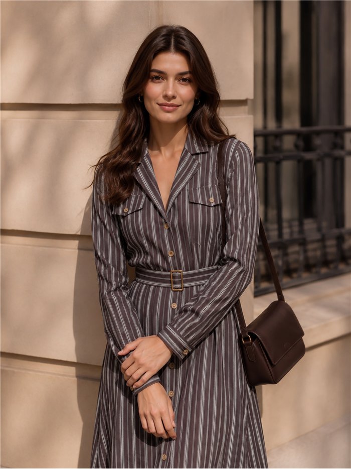 Vestido camisero rayas