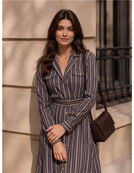 Vestido camisero rayas