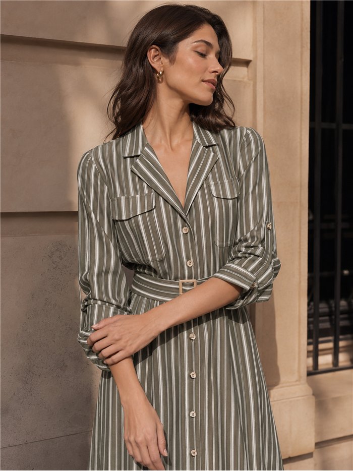 Vestido camisero rayas