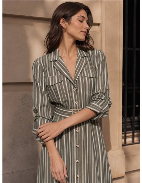 Vestido camisero rayas