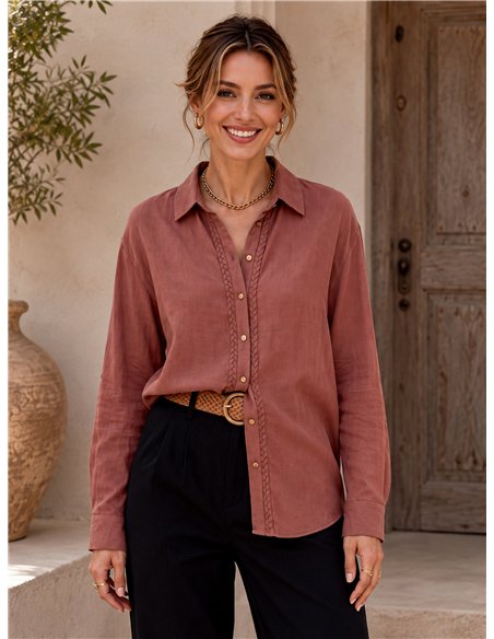Camisa fluida pasamanería