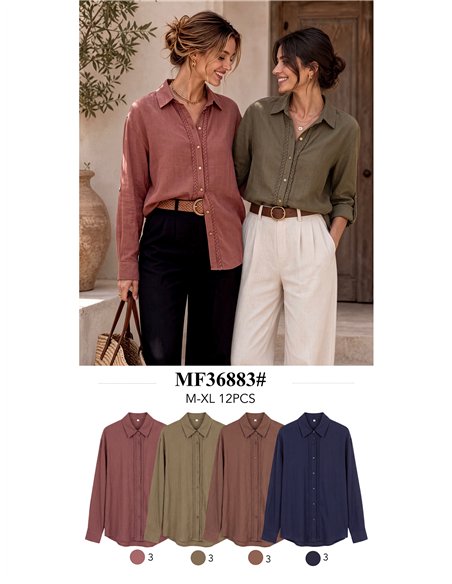 Camisa fluida pasamanería