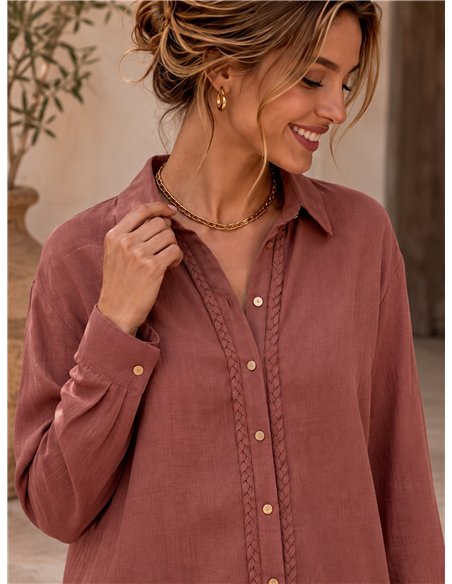 Camisa fluida pasamanería