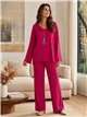 Conjunto jersey liso con collar talla grande y pantalón