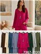 Conjunto jersey liso con collar talla grande y pantalón