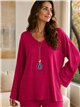 Conjunto jersey liso con collar talla grande y pantalón