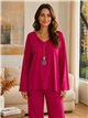 Conjunto jersey liso con collar talla grande y pantalón