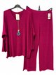 Conjunto jersey liso con collar talla grande y pantalón