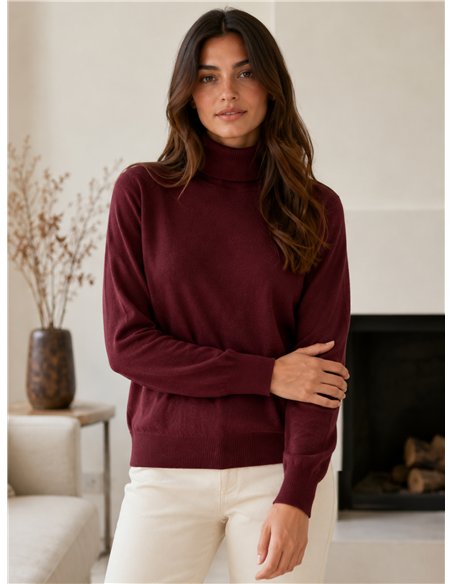 Jersey básico amplio cuello vuelto