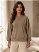 Blusa talla grande lisa con costuras