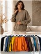Blusa talla grande lisa con costuras