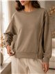 Blusa talla grande lisa con costuras