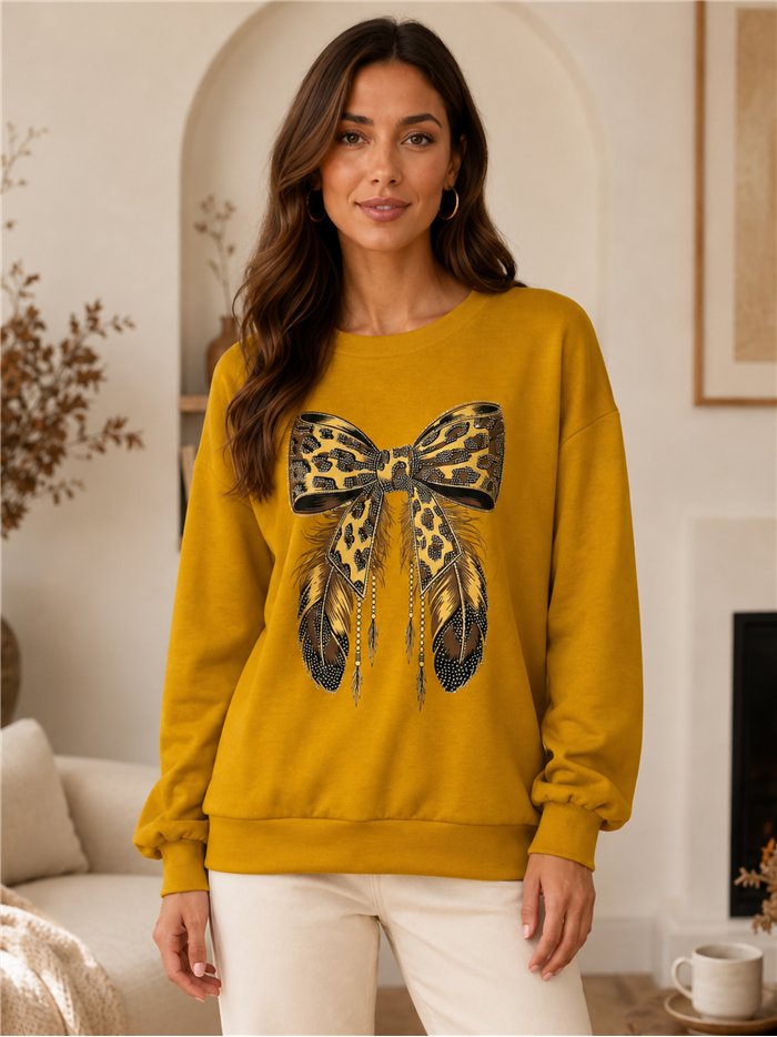 Sudadera lazo animal print talla grande