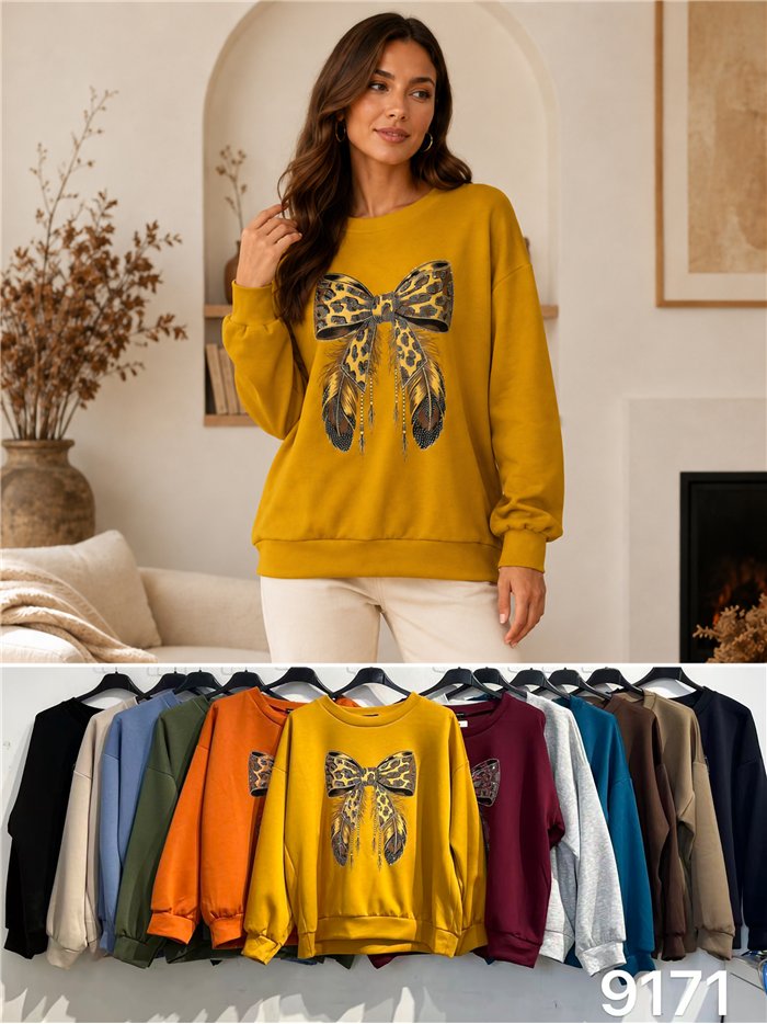 Sudadera lazo animal print talla grande