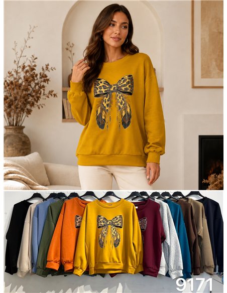 Sudadera lazo animal print talla grande