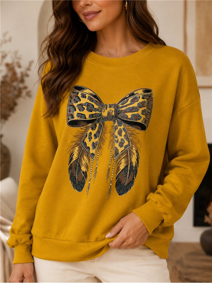 Sudadera lazo animal print talla grande