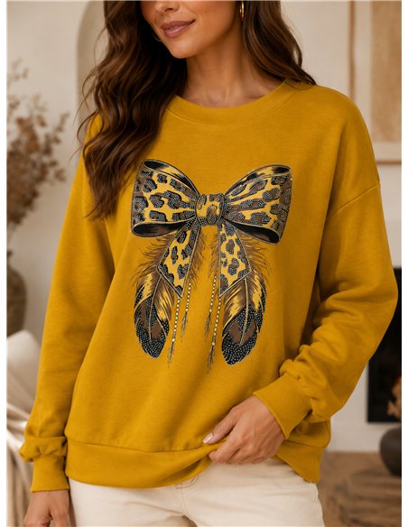 Sudadera lazo animal print talla grande