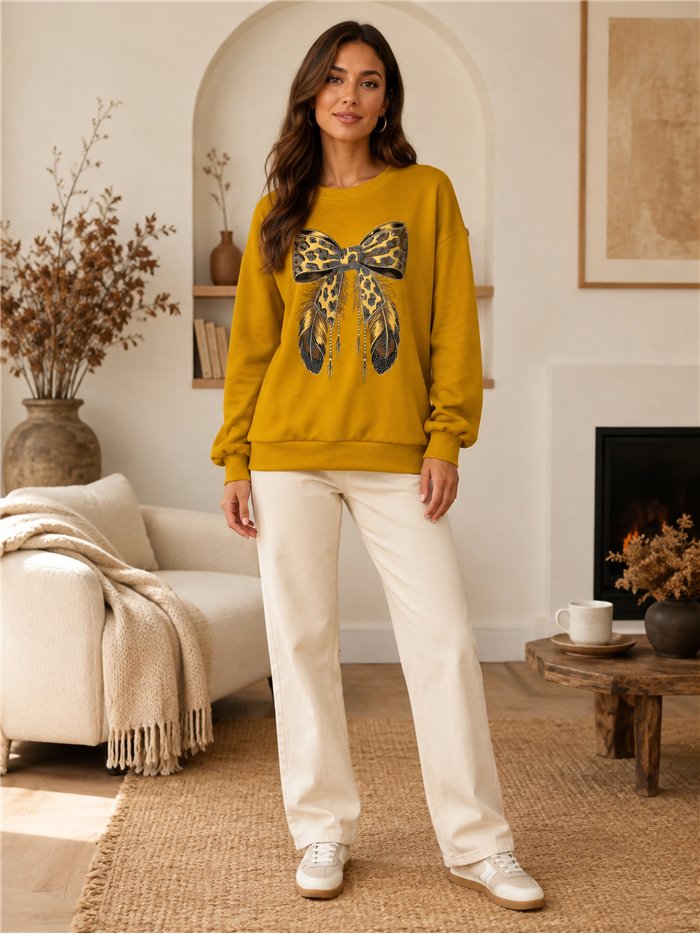 Sudadera lazo animal print talla grande