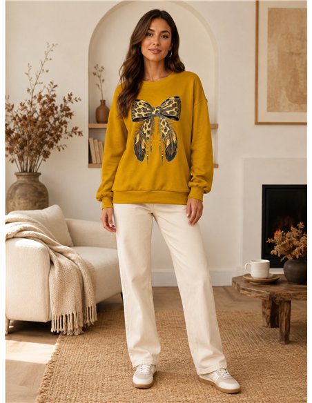 Sudadera lazo animal print talla grande