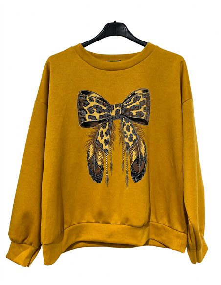 Sudadera lazo animal print talla grande