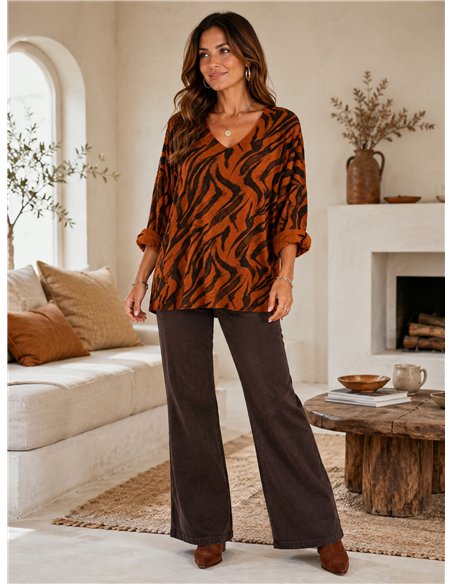 Jersey soft estampado animal talla grande