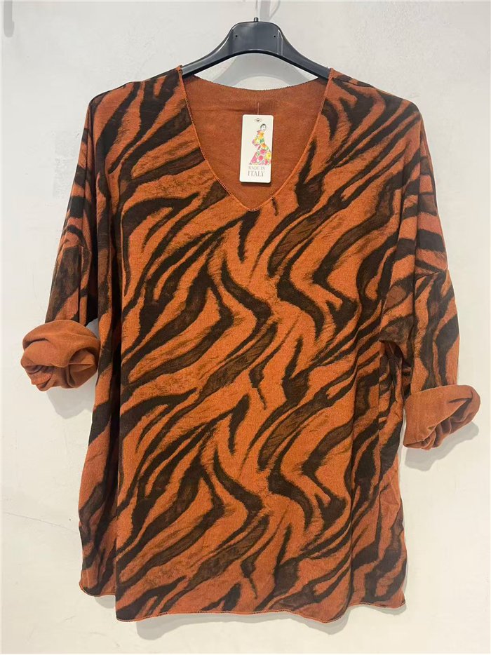 Jersey soft estampado animal talla grande