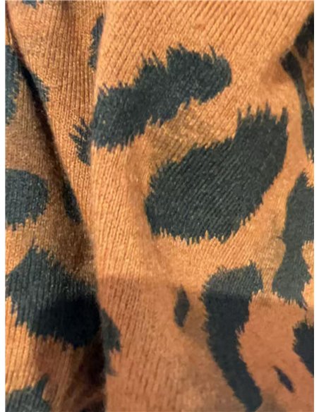 Maglione oversize morbido con stampa leopardata