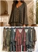 Completo composto da camicetta lunga con stampa animalier e glitter e pantaloni