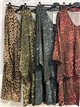 Completo composto da camicetta lunga con stampa animalier e glitter e pantaloni