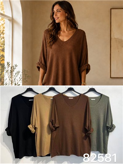 Plus size V neck sweater 2