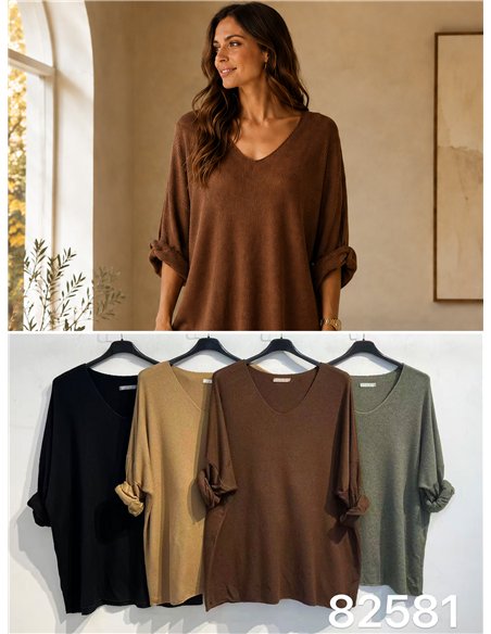 Plus size V neck sweater