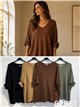 Plus size V neck sweater
