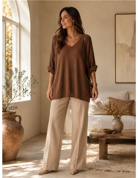 Plus size V neck sweater
