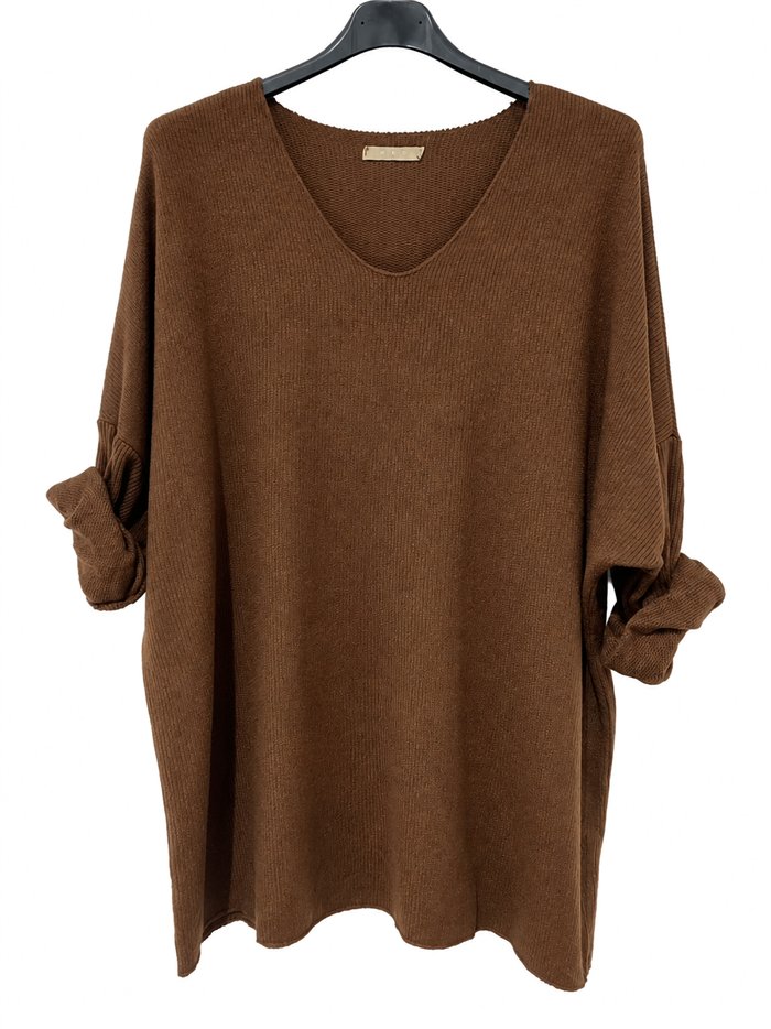 Plus size V neck sweater