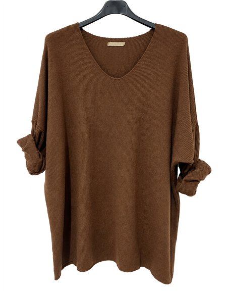 Plus size V neck sweater