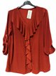 Blusa fluida com babados, tamanho grande