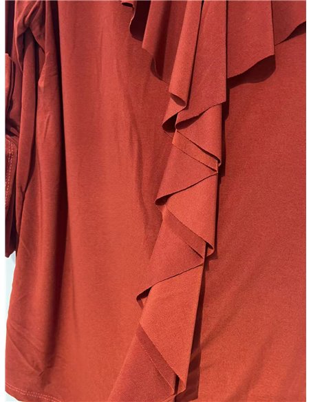 Blusa fluida com babados, tamanho grande