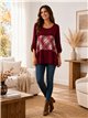 Blusa fluida combinada cuadros talla grande